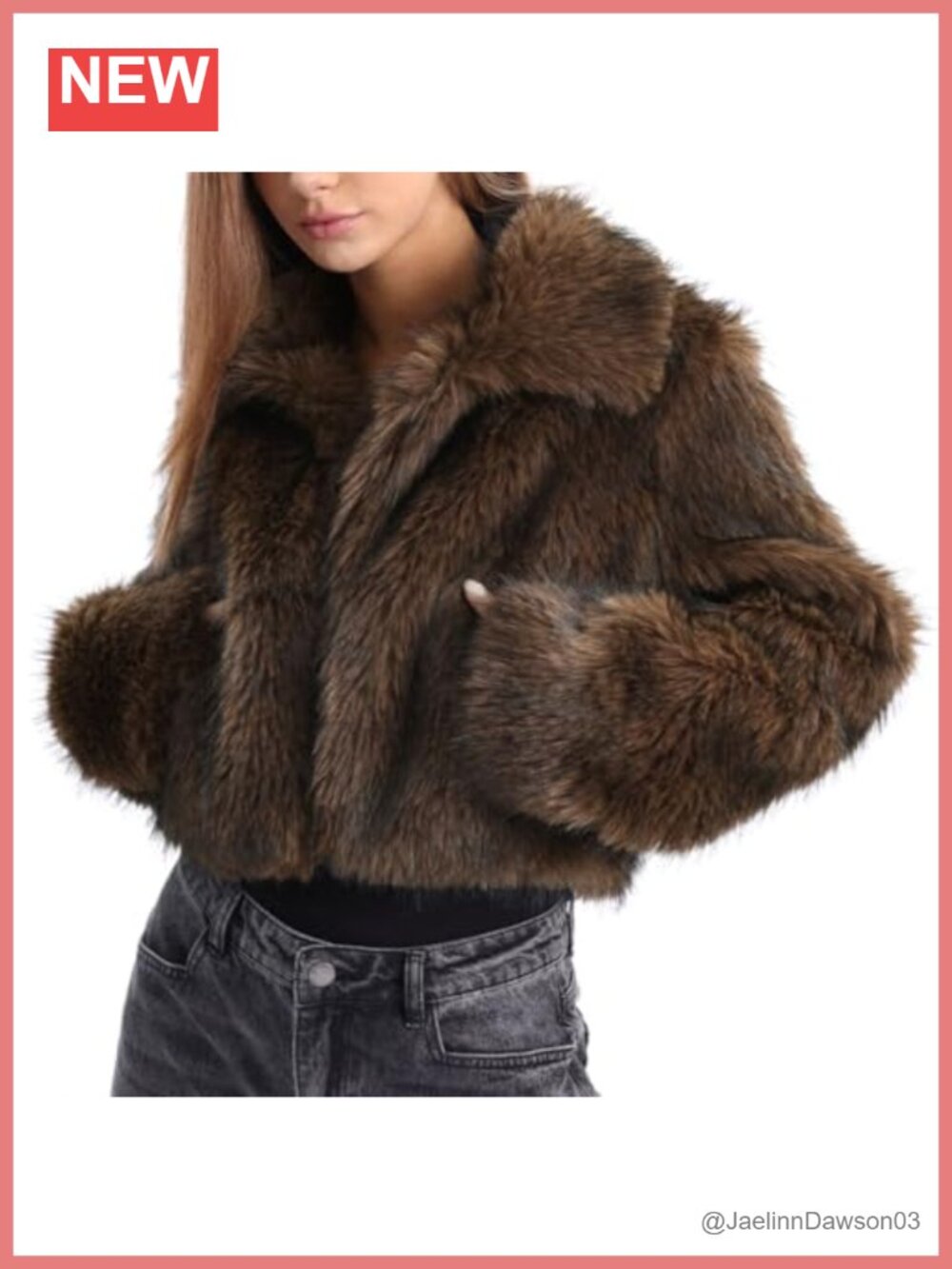 Faux Fur Cropped Open Front Coat Long Sleeve Winter Warm Layering